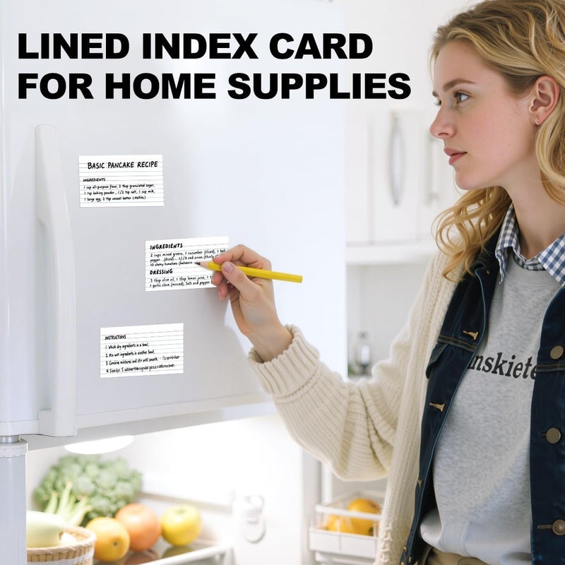 AIFLYAN 300 Count White Index Cards 3x5 Notecards Bulk Lined Flash Cards for Studying 3 x 5 Index Cards Ruled Notecards Bulk Pack of Note Cards for School Ruled Lined Index Card Flashcards 3x5 Cue Cards - Image 5